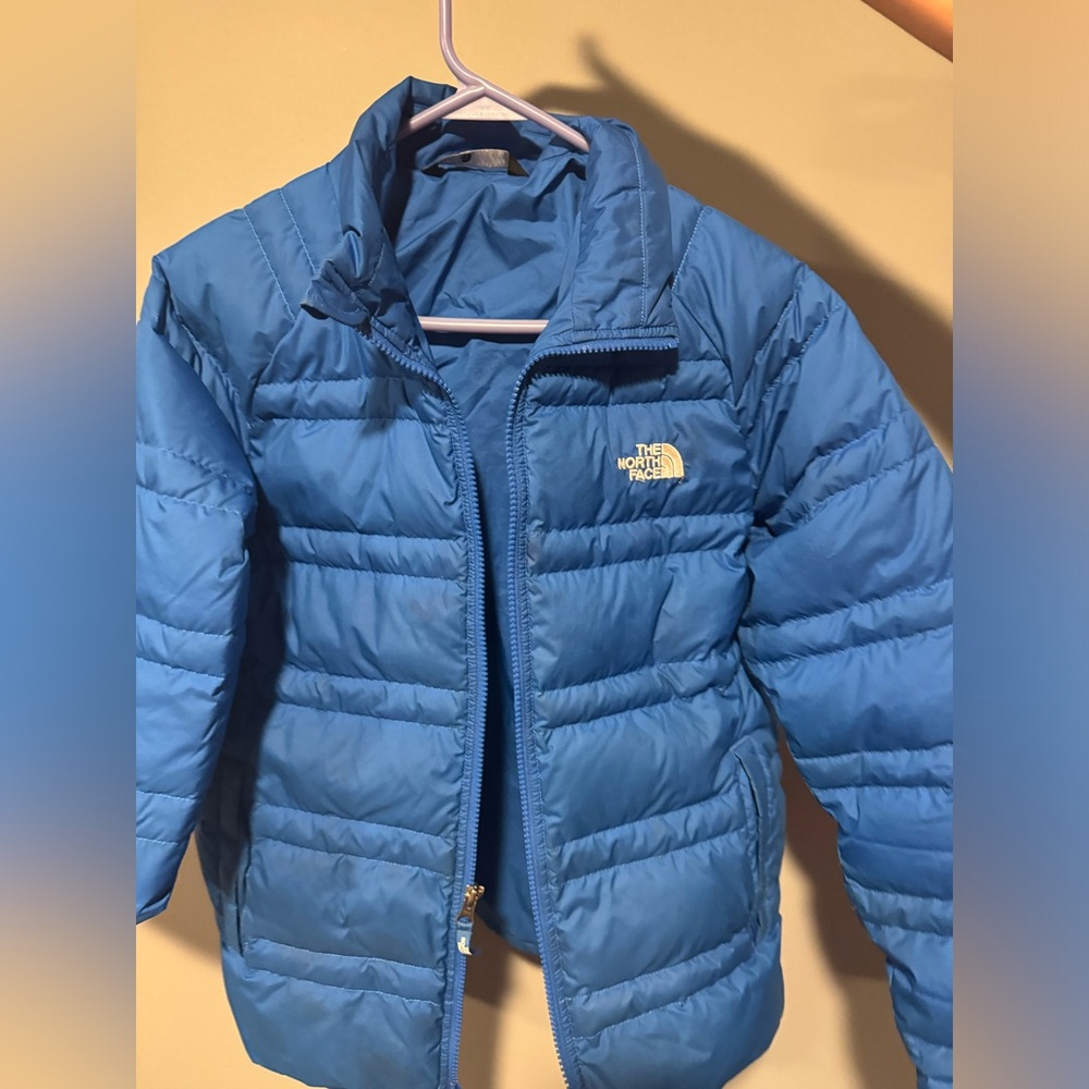Boys Large North Face Blue Puffer Jacket